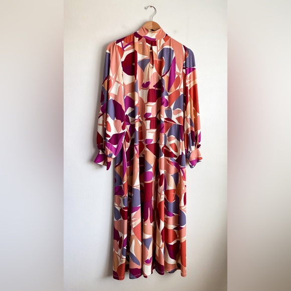 Eloquii Abstract Aline Modern Arts Midi Dress Long Sleeve Stretch Formal Work 22 - Picture 5 of 11